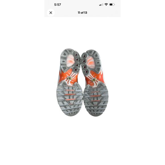 Nike Air Max Plus TN SE Youth Sneakers White Orange Trainers Size 7Y Running - Picture 11 of 13